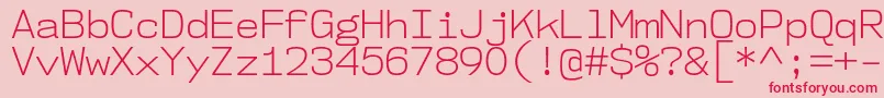 Weitere Informationen zur Nk57MonospaceNoLt-Schriftart Nk57MonospaceNoLt-Schriftart – Rote Schriften auf rosa Hintergrund
