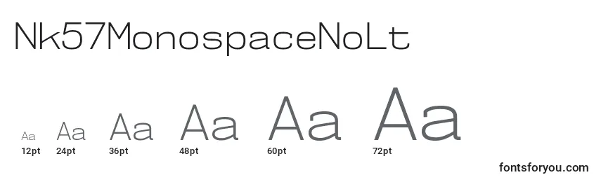 Nk57MonospaceNoLt Font Sizes