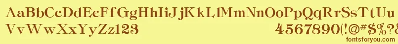 ClassicheavyLight Font – Brown Fonts on Yellow Background