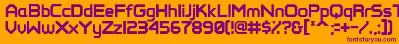 Perfectpixel Font – Purple Fonts on Orange Background