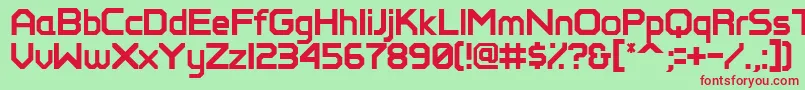 Fonte Perfectpixel – fontes vermelhas em um fundo verde