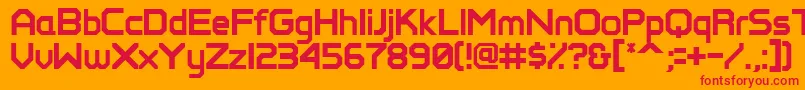 Perfectpixel Font – Red Fonts on Orange Background