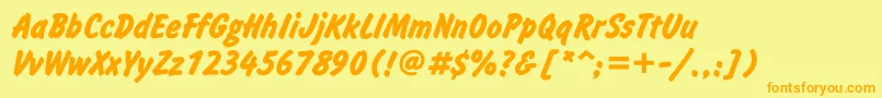 InformtttBold Font – Orange Fonts on Yellow Background