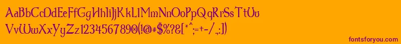 フォントDum1thin – オレンジの背景に紫のフォント