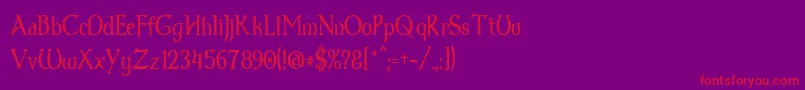 Dum1thin Font – Red Fonts on Purple Background