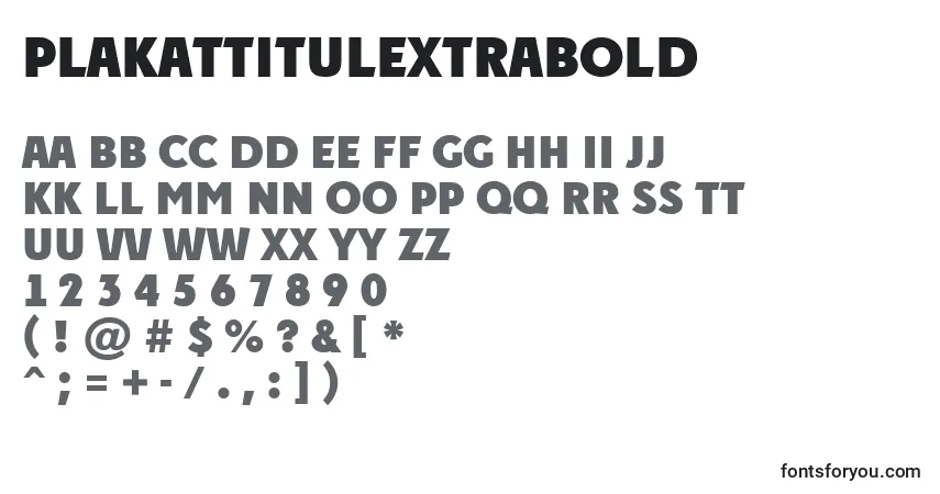 Fuente PlakattitulExtrabold - alfabeto, números, caracteres especiales