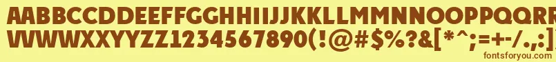 PlakattitulExtrabold Font – Brown Fonts on Yellow Background