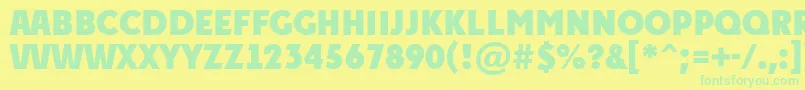 PlakattitulExtrabold Font – Green Fonts on Yellow Background