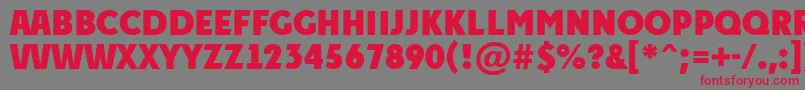 PlakattitulExtrabold Font – Red Fonts on Gray Background