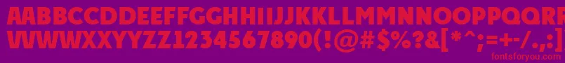 Czcionka PlakattitulExtrabold – czerwone czcionki na fioletowym tle