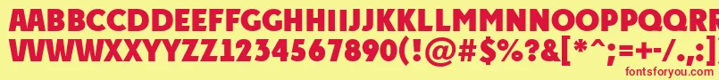 PlakattitulExtrabold Font – Red Fonts on Yellow Background