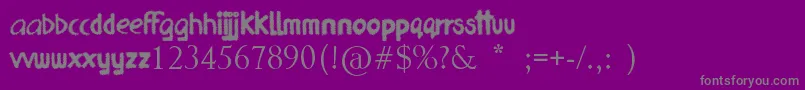 FrizzledPlanet-fontti – harmaat kirjasimet violetilla taustalla