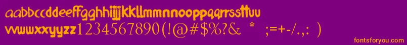 Шрифт FrizzledPlanet – оранжевые шрифты на фиолетовом фоне