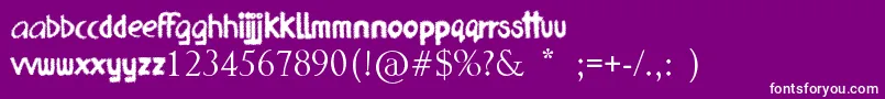 FrizzledPlanet-fontti – valkoiset fontit violetilla taustalla