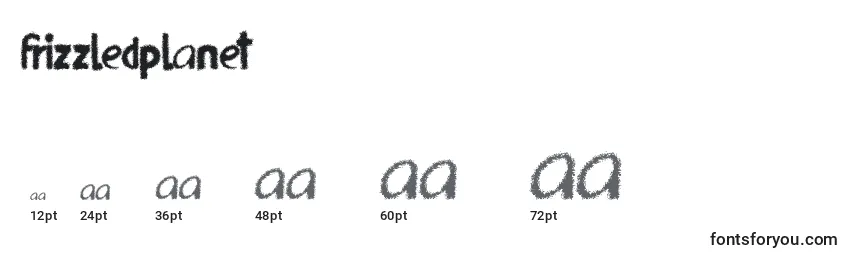 Größen der Schriftart FrizzledPlanet