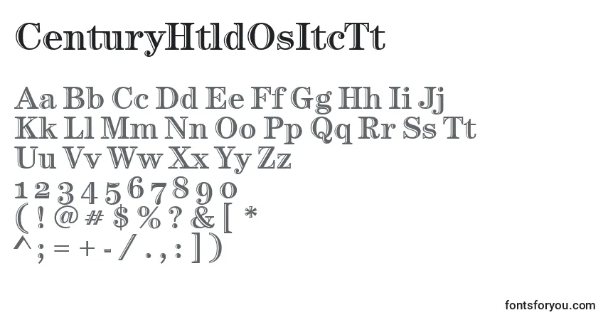 A fonte CenturyHtldOsItcTt – alfabeto, números, caracteres especiais