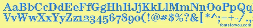 CenturyHtldOsItcTt Font – Blue Fonts on Yellow Background