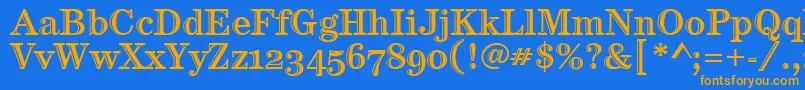 CenturyHtldOsItcTt Font – Orange Fonts on Blue Background