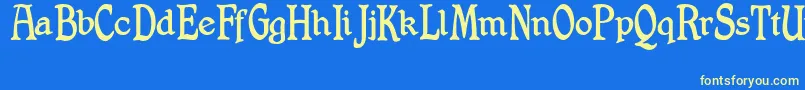 ShrewsburyTitling Font – Yellow Fonts on Blue Background