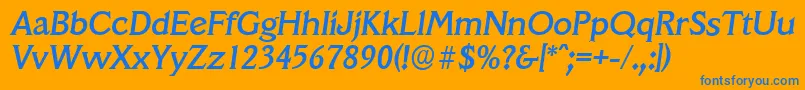 VeracruzserialMediumItalic Font – Blue Fonts on Orange Background
