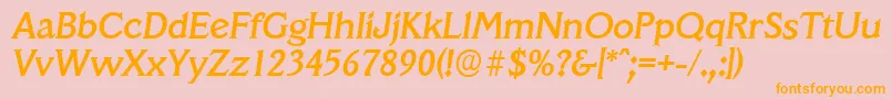 VeracruzserialMediumItalic Font – Orange Fonts on Pink Background