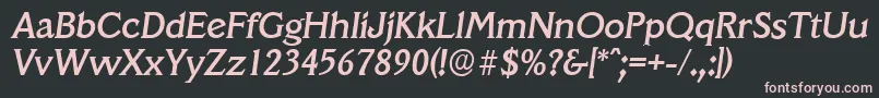 VeracruzserialMediumItalic Font – Pink Fonts on Black Background