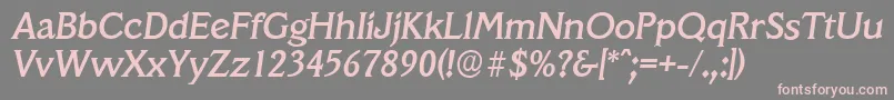 VeracruzserialMediumItalic Font – Pink Fonts on Gray Background