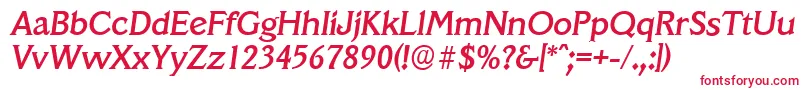 Czcionka VeracruzserialMediumItalic – czerwone czcionki na białym tle