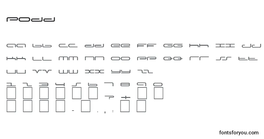 Poddフォント–アルファベット、数字、特殊文字