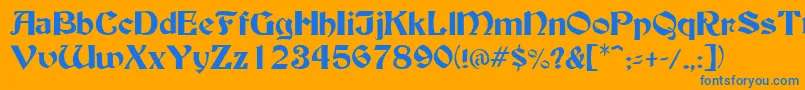 BuckinghamRegular-Schriftart – Blaue Schriften auf orangefarbenem Hintergrund