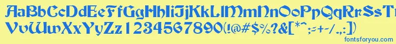BuckinghamRegular Font – Blue Fonts on Yellow Background