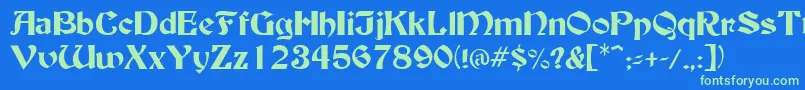 BuckinghamRegular Font – Green Fonts on Blue Background