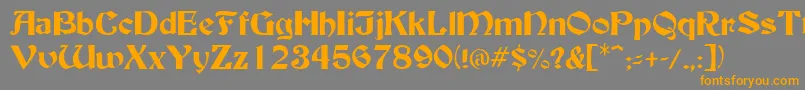 フォントBuckinghamRegular – オレンジの文字は灰色の背景にあります。