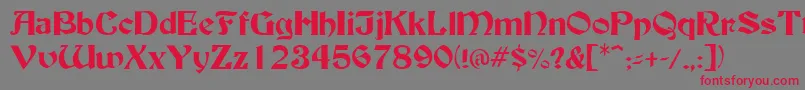BuckinghamRegular Font – Red Fonts on Gray Background