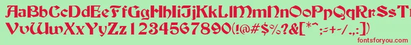 BuckinghamRegular Font – Red Fonts on Green Background