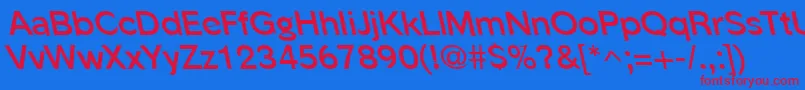 PhinsterleftyBold Font – Red Fonts on Blue Background