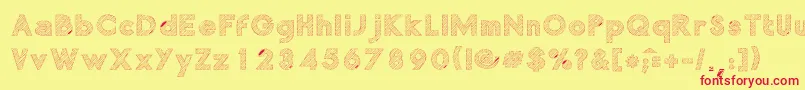 ChocolateLight Font – Red Fonts on Yellow Background