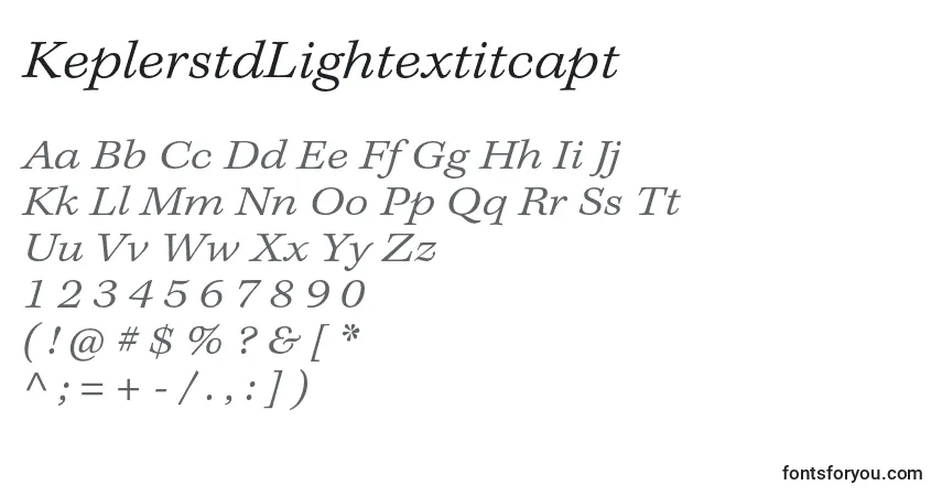Шрифт KeplerstdLightextitcapt – алфавит, цифры, специальные символы