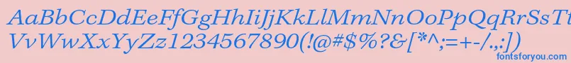 フォントKeplerstdLightextitcapt – ピンクの背景に青い文字
