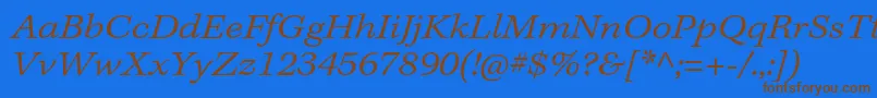 KeplerstdLightextitcapt-Schriftart – Braune Schriften auf blauem Hintergrund