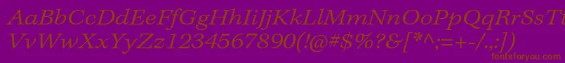 KeplerstdLightextitcapt-Schriftart – Braune Schriften auf violettem Hintergrund