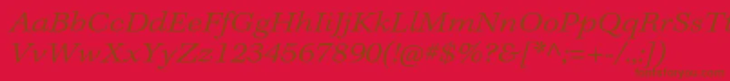 Шрифт KeplerstdLightextitcapt – коричневые шрифты на красном фоне