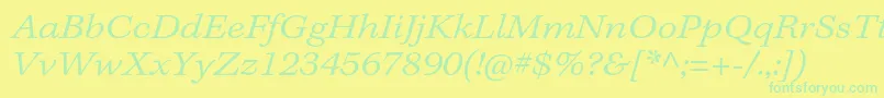 KeplerstdLightextitcapt-Schriftart – Grüne Schriften auf gelbem Hintergrund