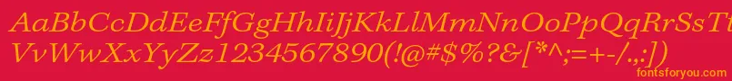 フォントKeplerstdLightextitcapt – 赤い背景にオレンジの文字