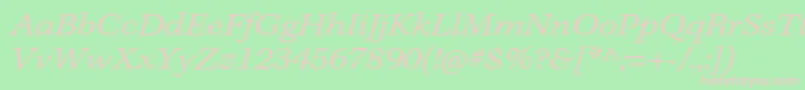 Шрифт KeplerstdLightextitcapt – розовые шрифты на зелёном фоне