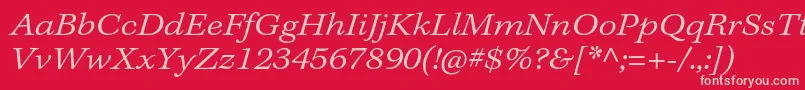 Шрифт KeplerstdLightextitcapt – розовые шрифты на красном фоне