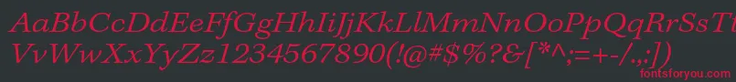 KeplerstdLightextitcapt Font – Red Fonts on Black Background
