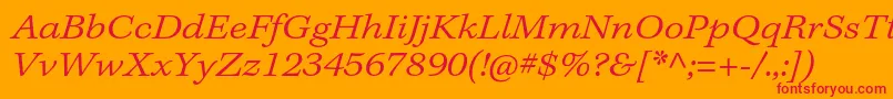 KeplerstdLightextitcapt Font – Red Fonts on Orange Background