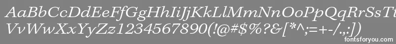 フォントKeplerstdLightextitcapt – 灰色の背景に白い文字