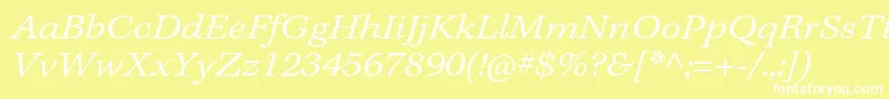 KeplerstdLightextitcapt-fontti – valkoiset fontit keltaisella taustalla